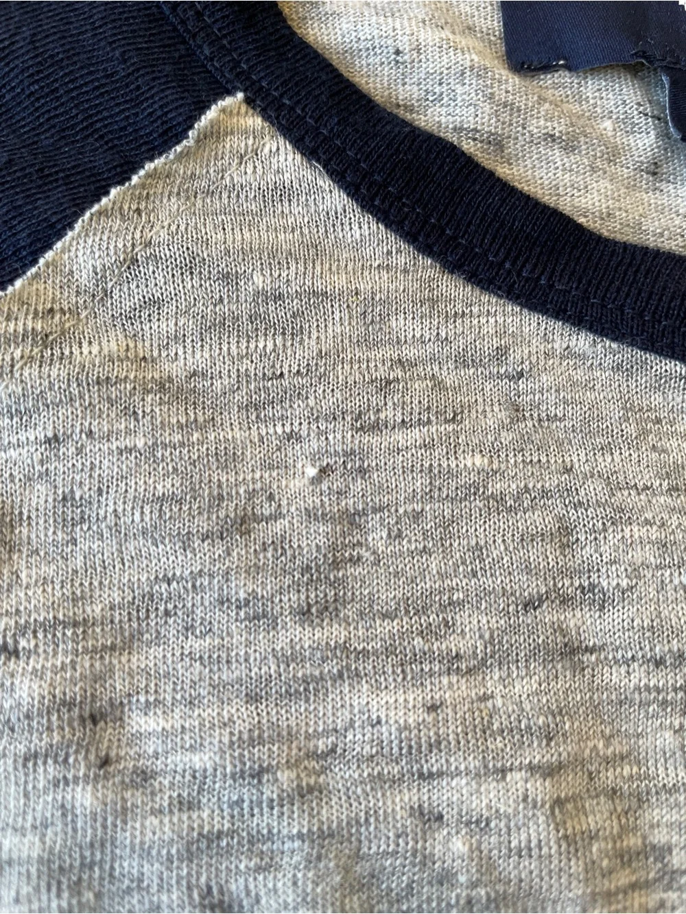 True Religion Navy & Grey Henley Raglan Long Sleeve Top XL NWT $99